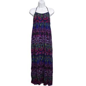 chinese dress ladies Xhilaration Floral Print Sleeveless V-Neck Strappy Cinched Top Maxi Dr –  Biggybargains main image 1